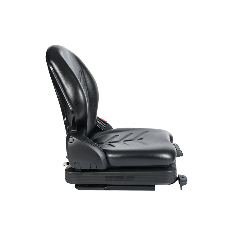Tempat Duduk Gantung Mekanikal Penggantian Vinyl Rendah Profil BF16 untuk Peralatan Forklift Pengendalian Bahan - Hitam dengan EN13490 IT1+IT2