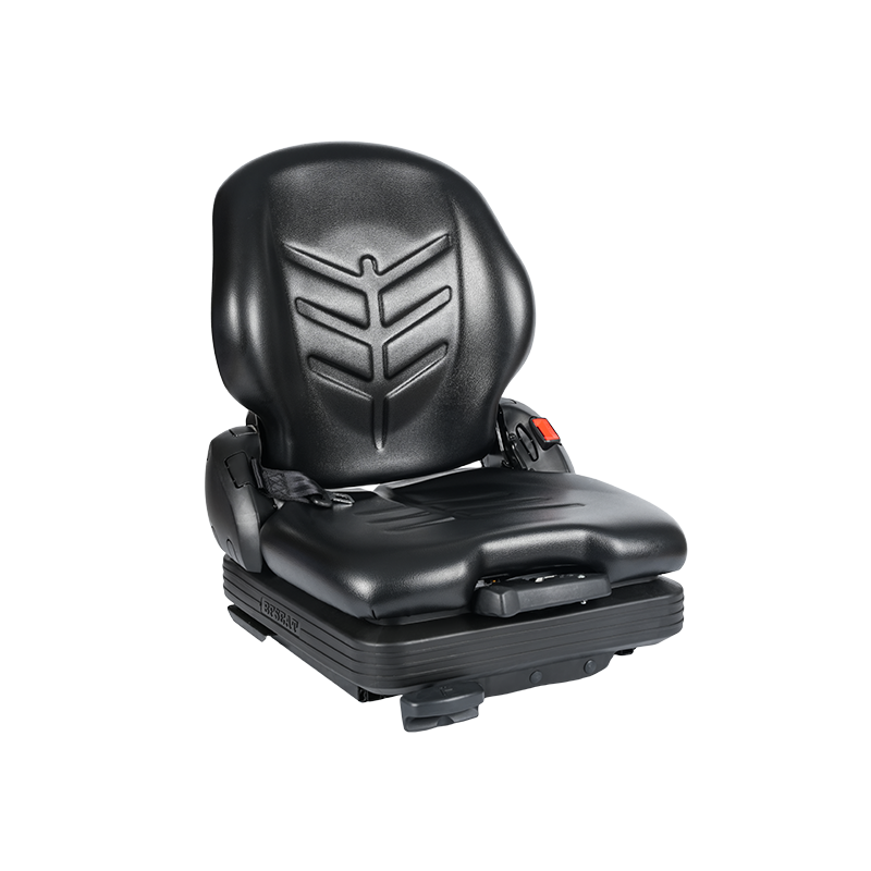Tempat Duduk Gantung Mekanikal Penggantian Vinyl Rendah Profil BF16 untuk Peralatan Forklift Pengendalian Bahan - Hitam dengan EN13490 IT1+IT2